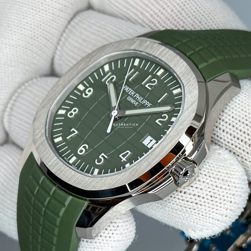 CLASSIC Aquanaut White Gold Green Khaki Dial 5168G-010