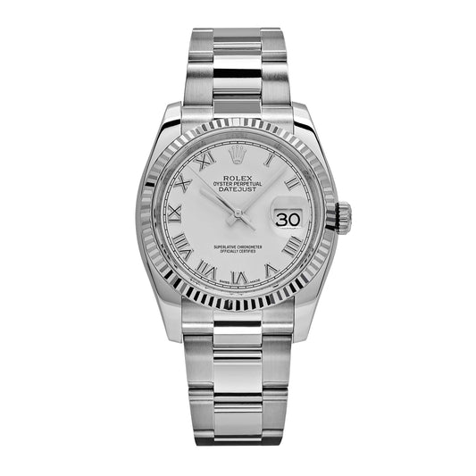 2025 Watch Datejust 116234  Stainless Steel and  White Gold White Dial (2018)