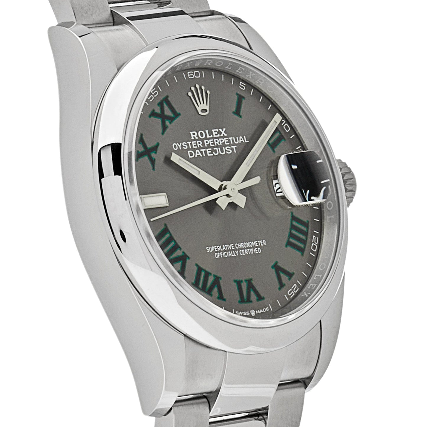 2025 Watch Datejust 126200 'Wimbledon' Stainless Steel Slate Dial