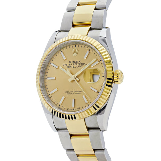 2025 Watch Datejust 126233 Two-Toned Yellow Gold Stainless Steel Champagne Dial (2023)