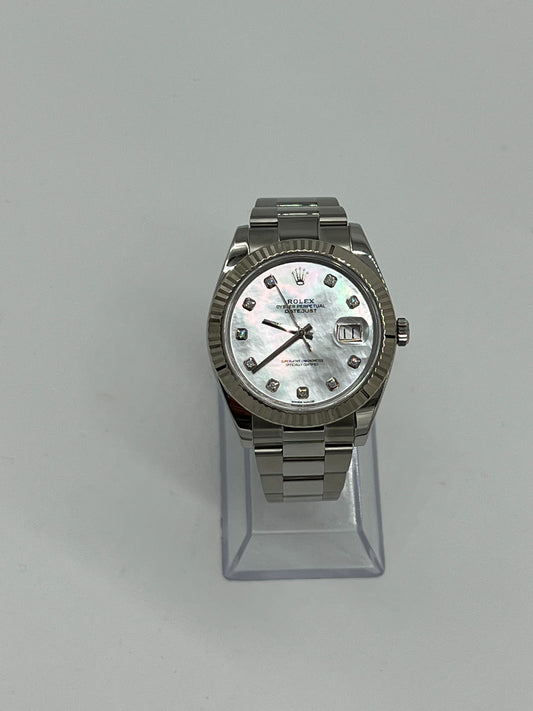 2025 Watch Datejust 126334 Stainless Steel Diamond Mother Of Pearl Dial
