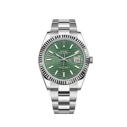 2025 Watch Datejust 126334 Stainless Steel Green Motif Dial Oyster