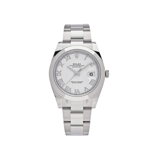 2025 Watch Datejust 126300 Stainless Steel White Roman Dial Oyster