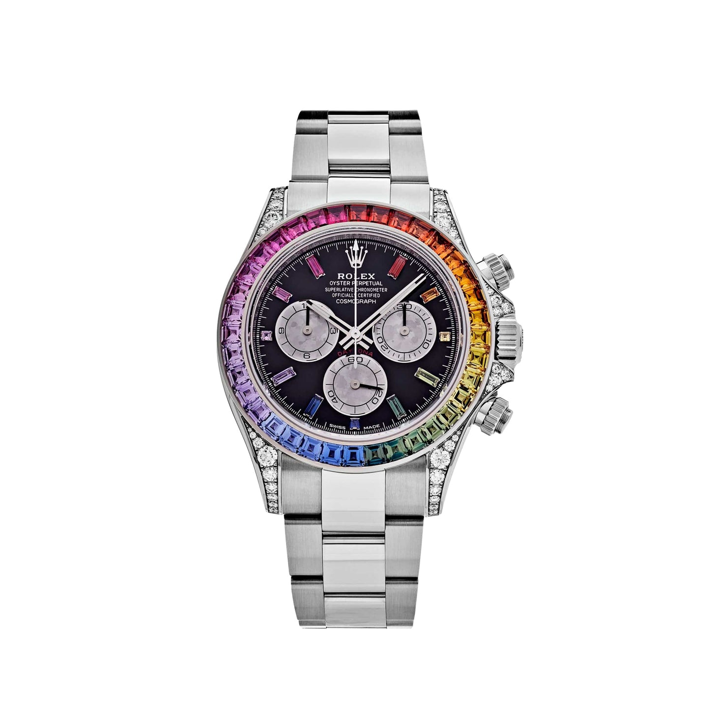 2025 Watch Daytona 116599RBOW 'Rainbow' White Gold Black Dial Sapphire Bezel (2023)