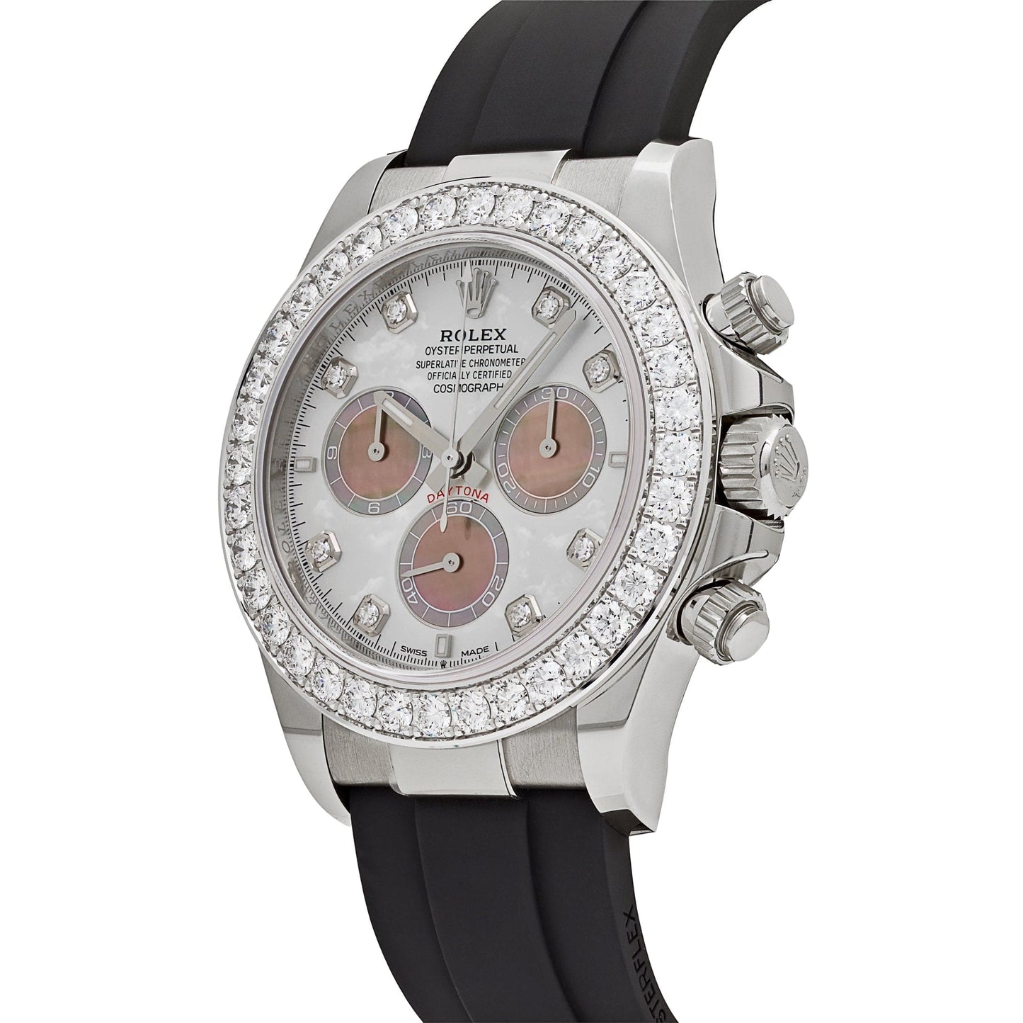 2025 Watch Daytona Cosmograph 126589RBR White Gold Diamond Mother of Pearl Dial Diamond Bezel