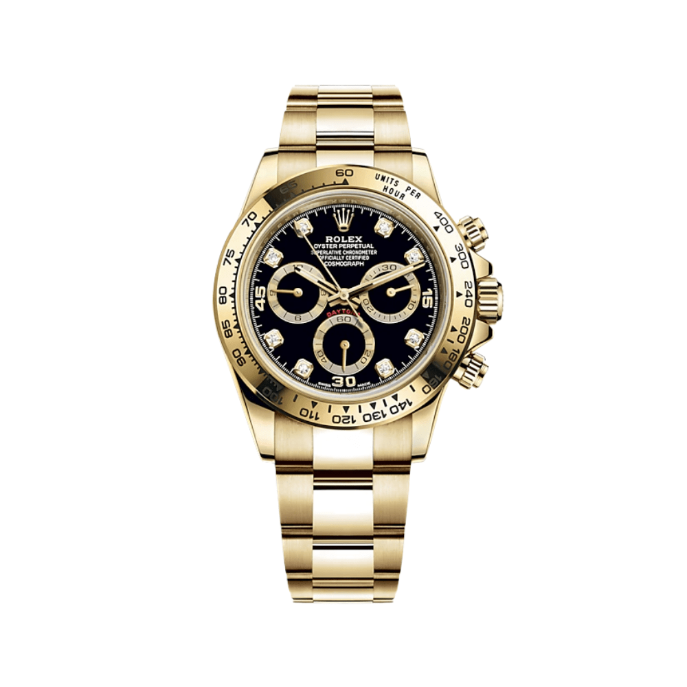 2025 Watch Daytona 116508 Yellow Gold Black Diamond Dial