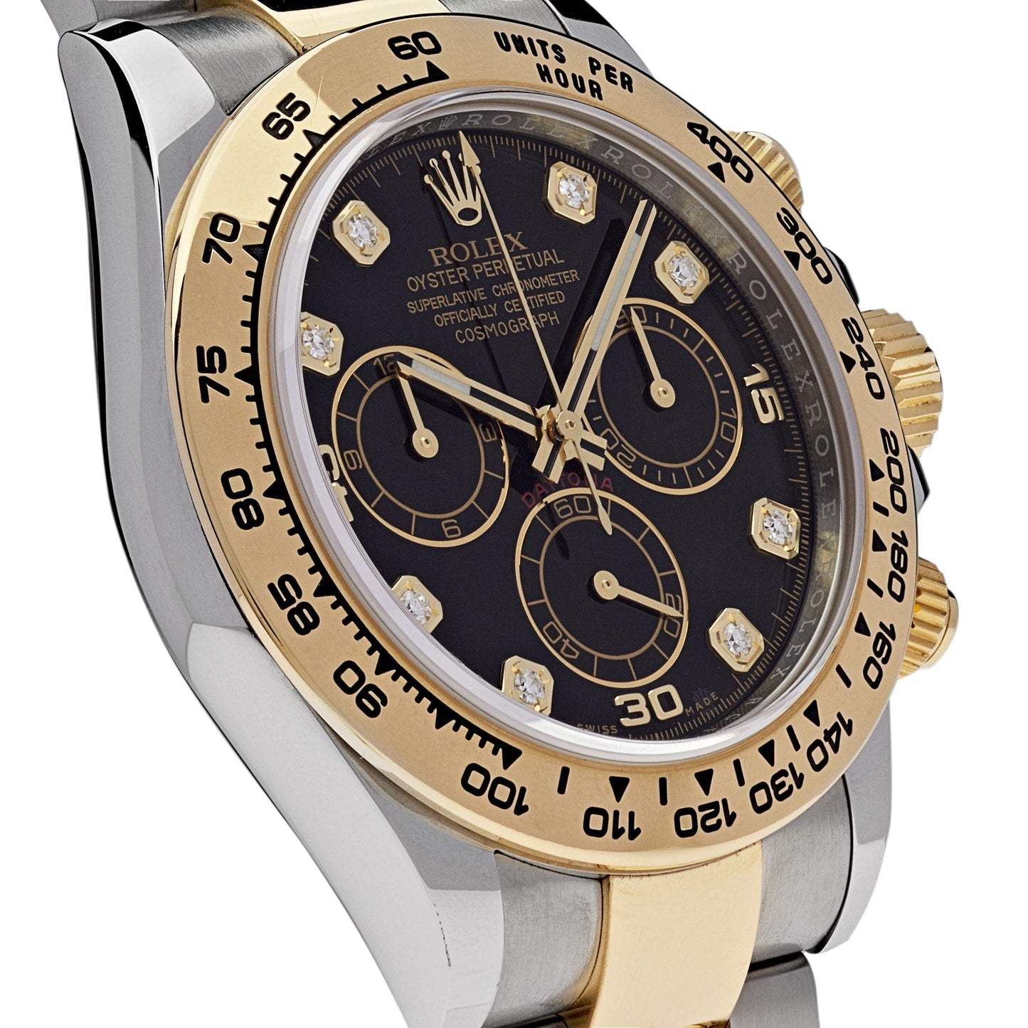 2025 Watch Daytona 116503 Yellow Gold Stainless Steel Black Diamond Dial