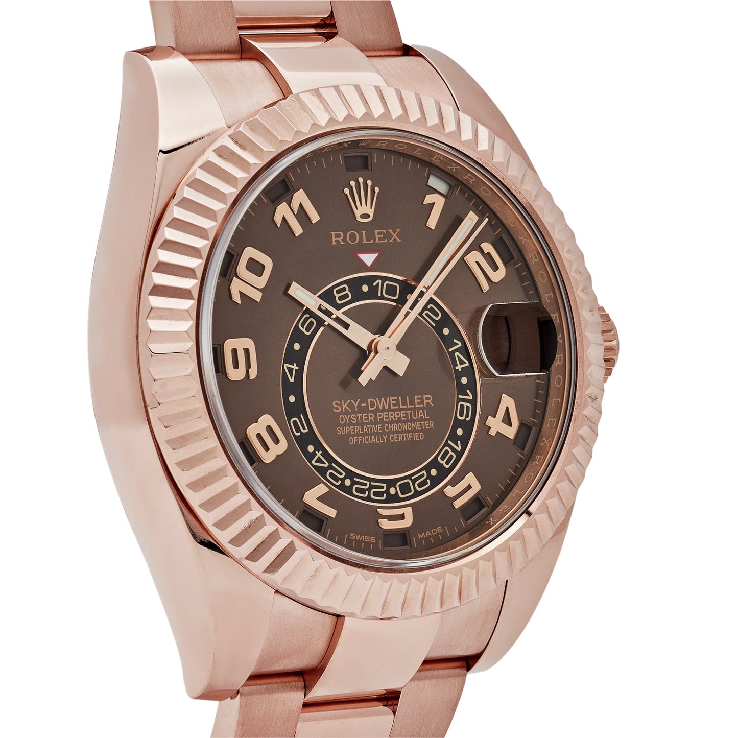 2025 Watch Sky-Dweller 326935 Rose Gold Chocolate Arabic Numeral Dial (2021)