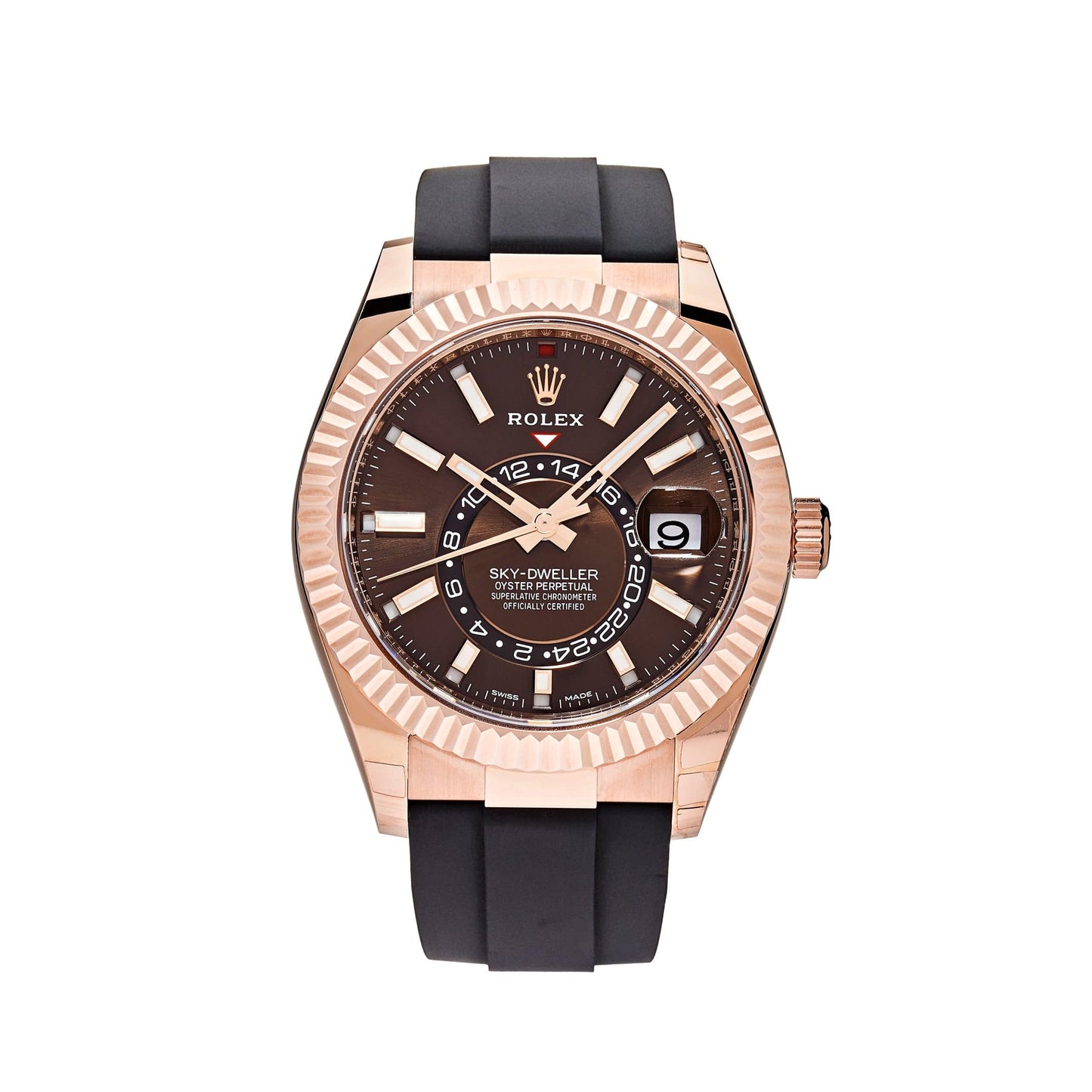 2025 Watch Sky-Dweller 336235 Rose Gold Brown Chocolate Dial Oysterflex