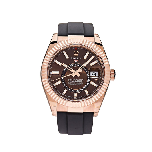 2025 Watch Sky-Dweller 336235 Rose Gold Brown Chocolate Dial Oysterflex