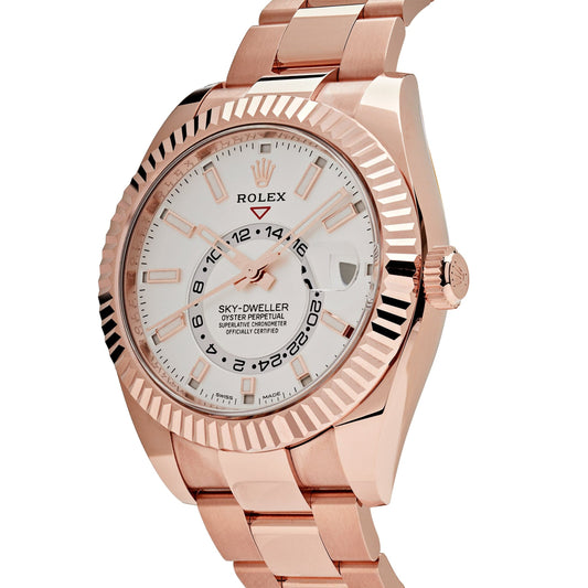 2025 Watch Sky-Dweller 326935 Rose Gold White Dial