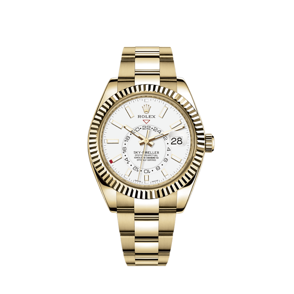 2025 Watch Sky-Dweller 326938 Yellow Gold White Dial